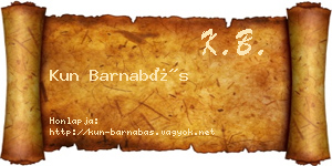 Kun Barnabás névjegykártya