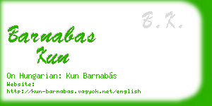 barnabas kun business card